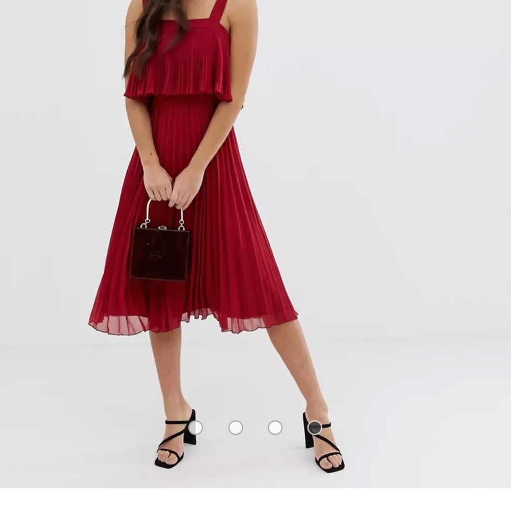 ASOS Petite Pleated Midi Dress